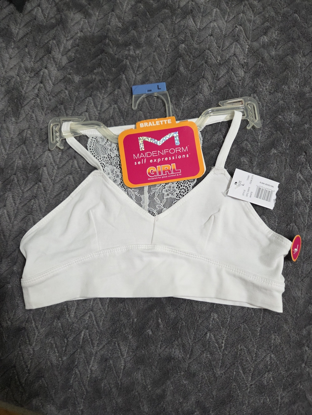 Maidenform Girl White Lace-Back Bralette